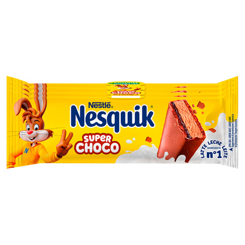 NESQUIK Snack de chocolate cubierto y relleno de chcolate con leche 4 x 28 g.