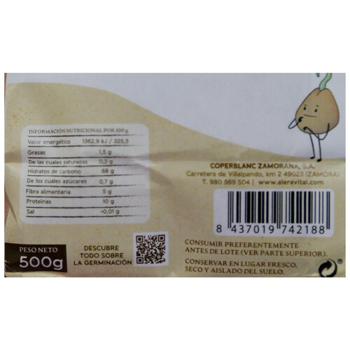 ALERE VITAL Harina de trigo germida 500 g.