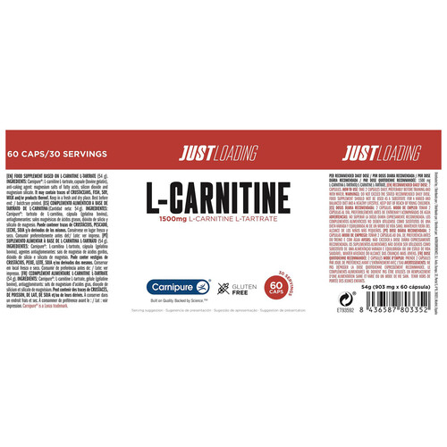 JUST LOADING L-Carnitina JUSTLOADING 60 cápsulas 1500 mg.