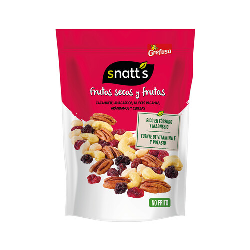 SNATT'S Frutos secos con arándanos y cerezas SNATT'S GREFUSA,  bolsa 120g