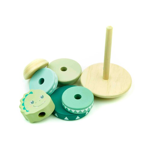 Aros de madera apilables de animalitos ONE TWO FUN ALCAMPO +12meses.