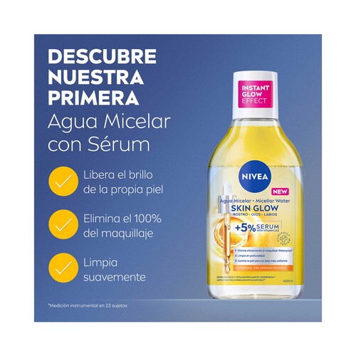 NIVEA Agua micelar con sérum y acción iluminadora para pieles apagadas y / o sensibles 400 ml.