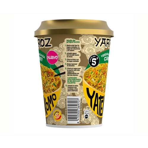 YATEKOMO Yarroz de verduras con salsa curry yatekomo 82 g.