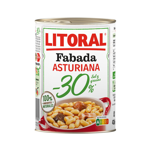 LITORAL Fabada Asturiana -30% sal y grasas LITORAL 420 g.