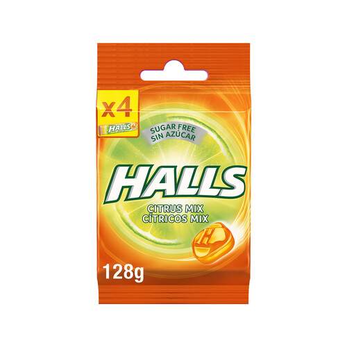 HALLS Caramelos de sabores cítricos sin azúcares añadidos HALLS 128 g.