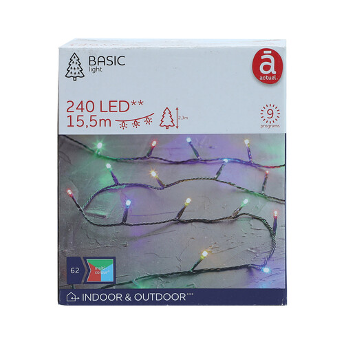 Guirnalda de 240 luces led, con 9 funciones, ACTUEL.