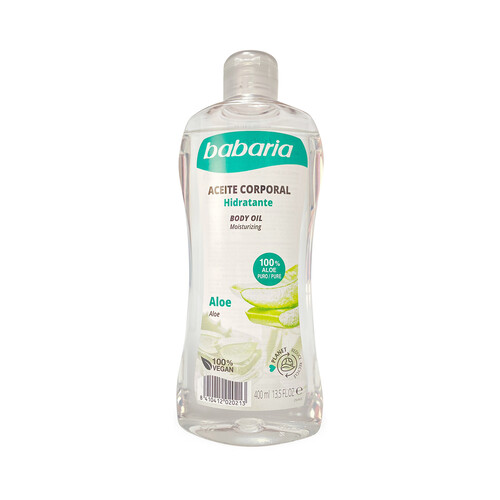 BABARIA Aceite corporal hidratante con aloe vera puro 400 ml.