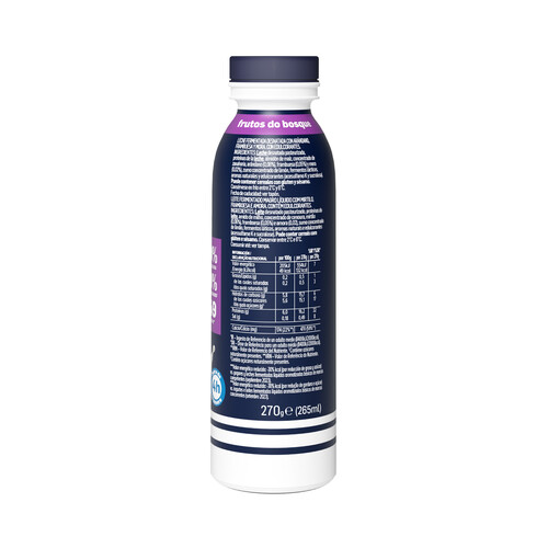 DANONE + Proteína Leche fermentada desnatada con frutos del bosque, edulcorantes y rica en proteinas 265 ml.