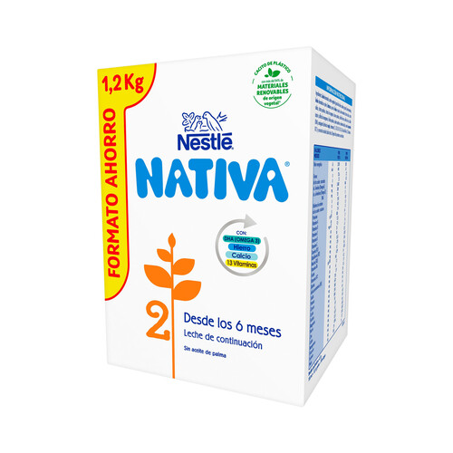 NATIVA Leche (2) de continuación a partir de los 6 meses NATIVA de Nestlé 1200 g.