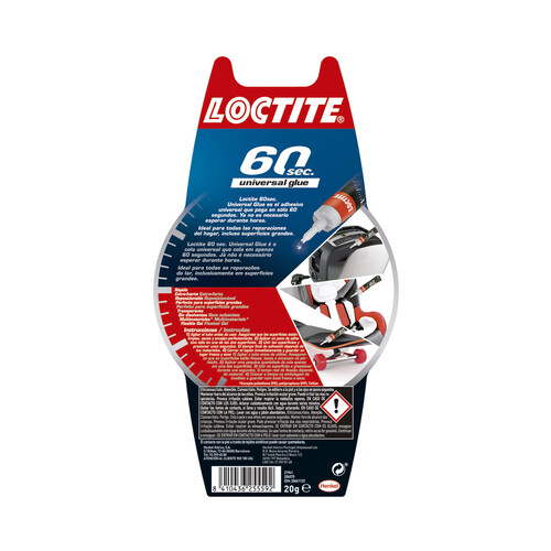 Pegamento universal LOCTITE 60 Segundos, 20grs.