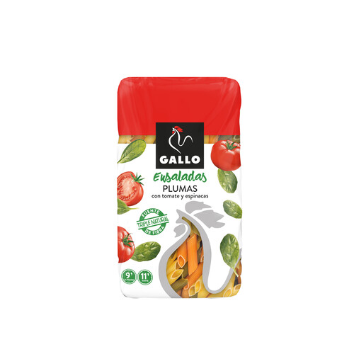 GALLO Pasta pluma con espinacas y tomate GALLO paquete 450 g.