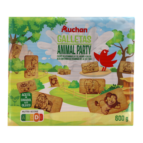 PRODUCTO ALCAMPO Galletas rectangulares con dibujos de simpáticos animales 600 g.