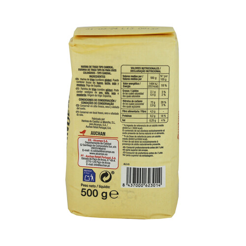 PRODUCTO ALCAMPO Harina de trigo tipo Candeal 500 g.