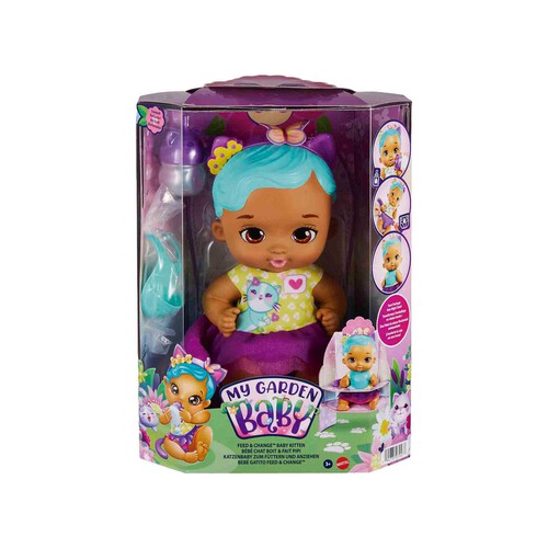 MY GARDEN BABY Mariposas hago pipí Muñeco de juguete con manta mariposa, biberón y pañal, modelos surtidos, regalo para niños y niñas +18 meses (MATTEL GYP09)