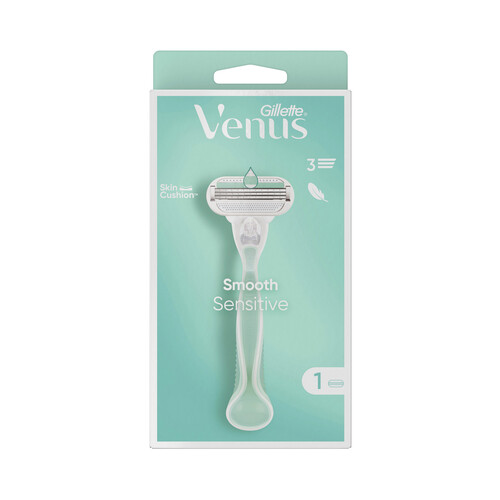 VENUS Maquinilla para deplicación femenina, con cabezal de 3 hojas VENUS Smooth sensitive de Gillette.