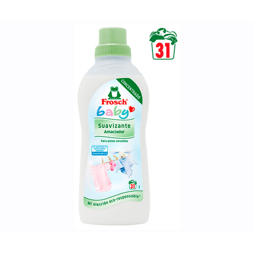 KIWI Suavizante concentrado ecológico especial cuidado ropa del bebé FROSCH BABY 750 ml.