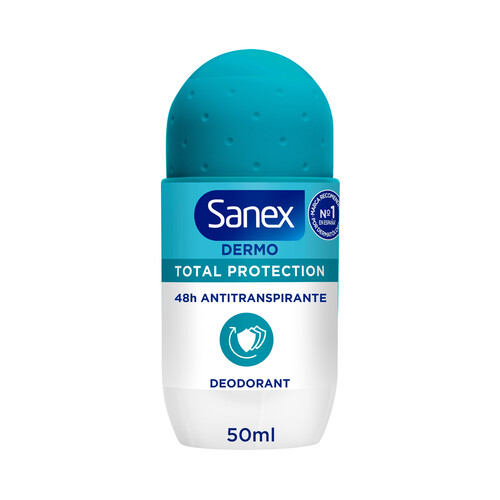 SANEX Dermo total protection Desodorante roll on para mujer con protección antitranspirante hasta 48 horas 50 ml.